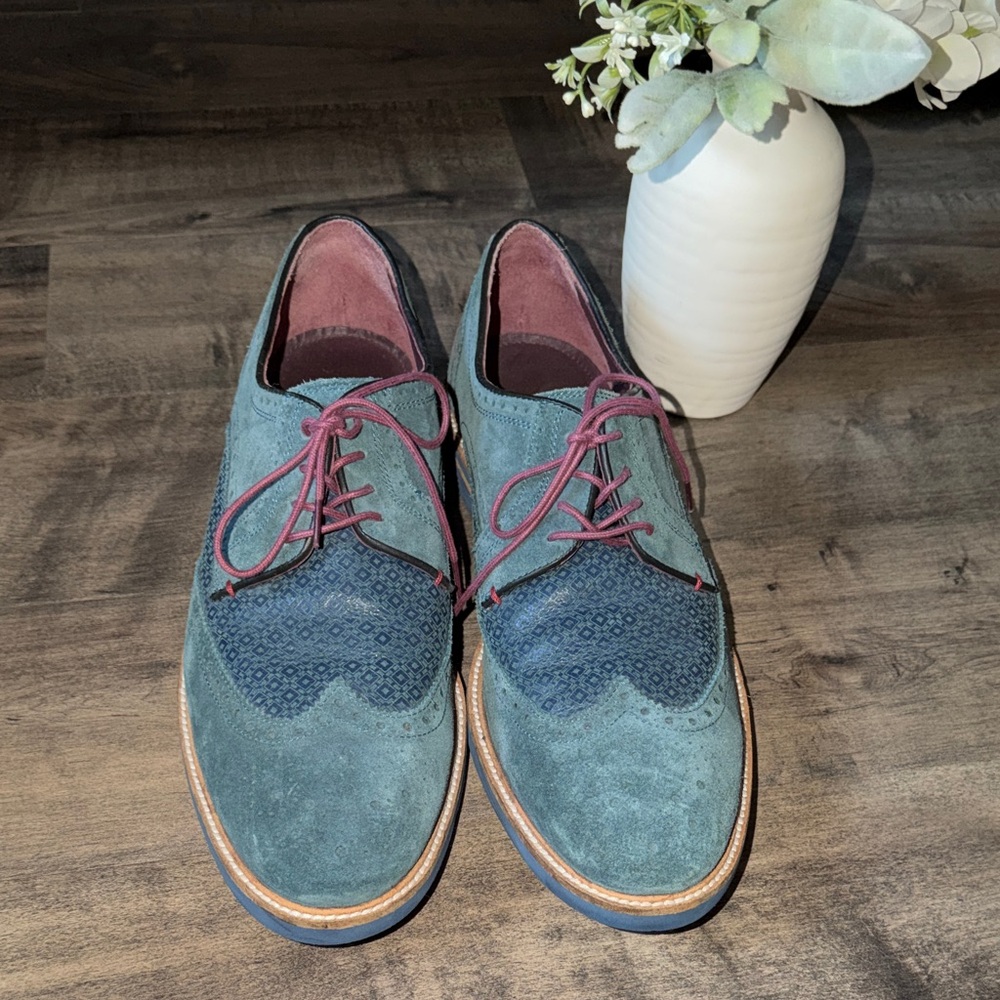 Ted Baker Men's Oxford Shoes - Aqua Blue and Purple